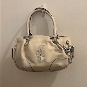 Cream Studded Satchel Handbag